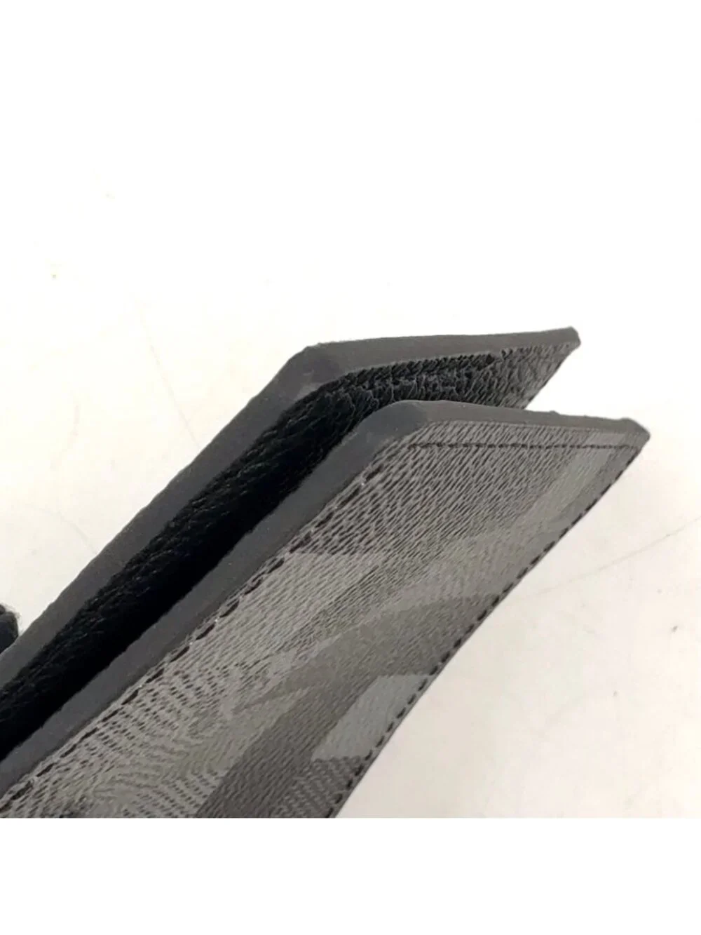 Louis Vuitton Portefeuille Calf Correspondence Leather Black Bi Foldwallet
